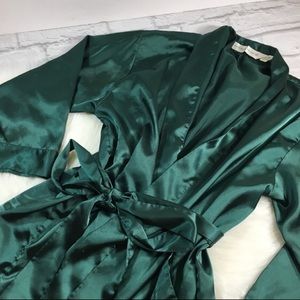 Vintage VICTORIAS SECRET Emerald Green Robe - XS/S